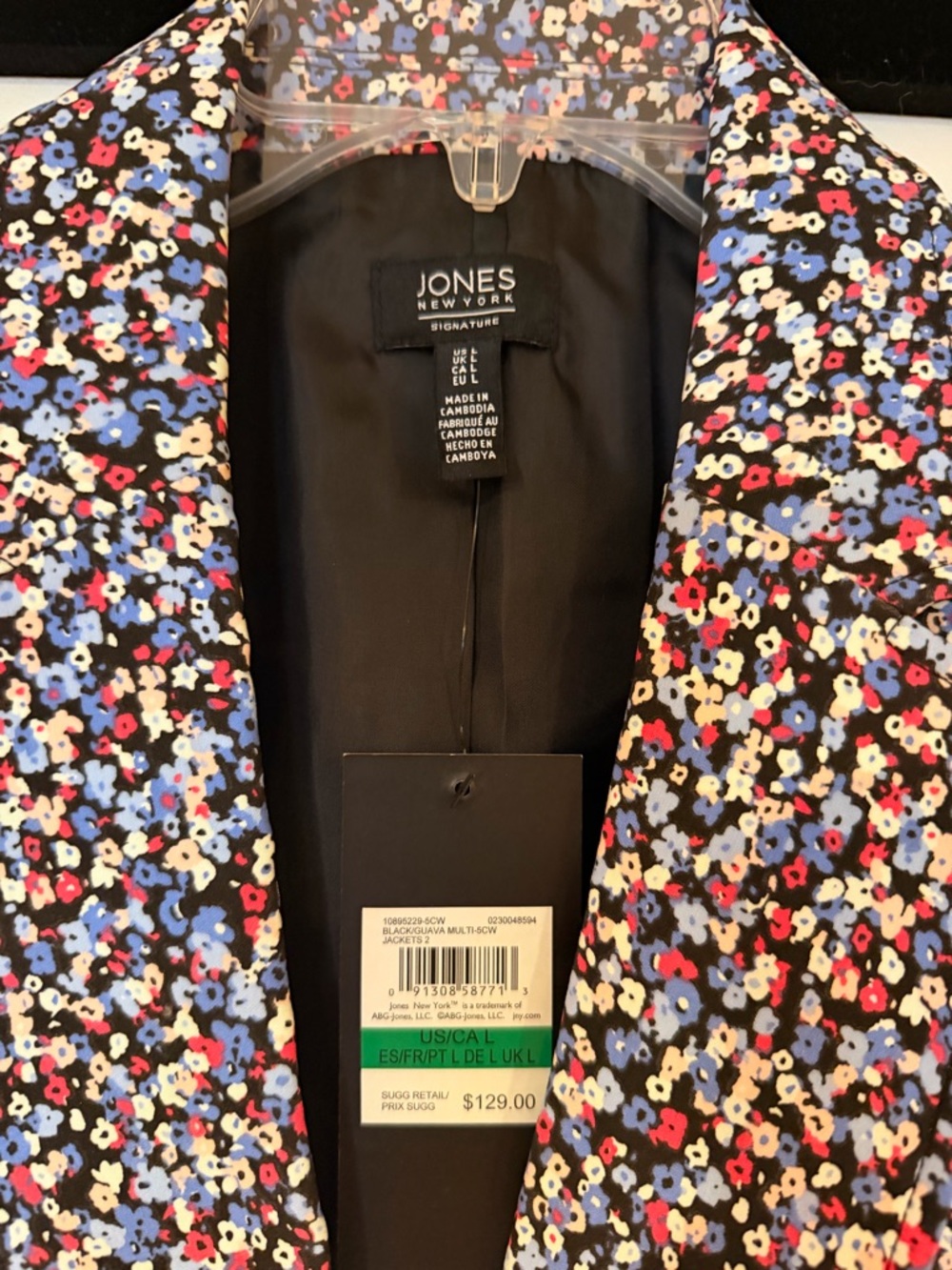 Jones New York Multicolor Speckled Notch-Lapel Blazer - Picture 3 of 9